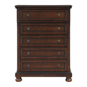 Cumberland Brown Cherry Sleigh Storage Platform Bedroom Set - Lara FurnitureBedroom Set