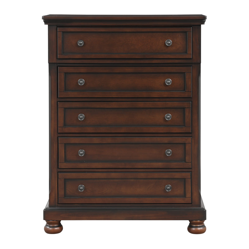 Cumberland Brown Cherry Sleigh Storage Platform Bedroom Set - Lara FurnitureBedroom Set
