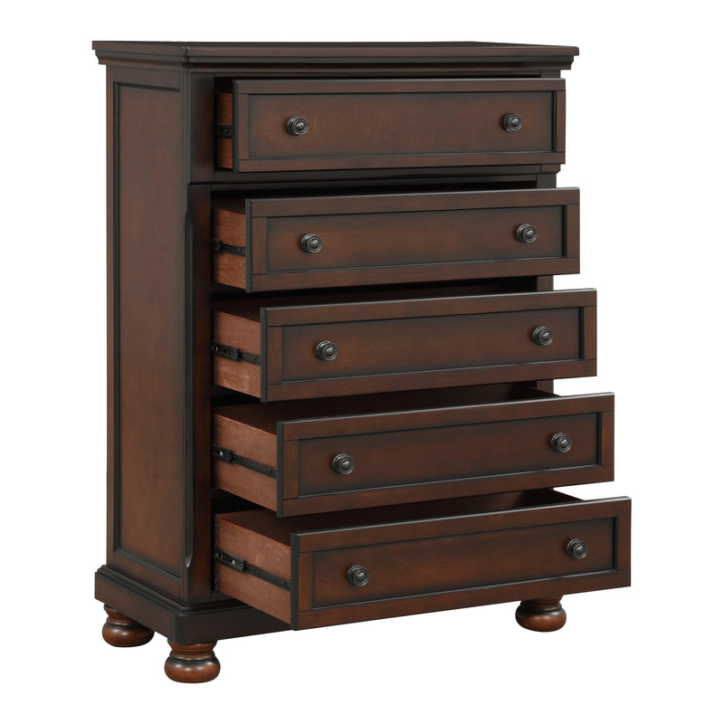 Cumberland Brown Cherry Sleigh Storage Platform Bedroom Set - Lara FurnitureBedroom Set