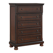 Cumberland Brown Cherry Sleigh Storage Platform Bedroom Set - Lara FurnitureBedroom Set