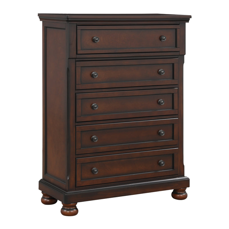 Cumberland Brown Cherry Sleigh Storage Platform Bedroom Set - Lara FurnitureBedroom Set