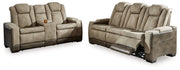 Next-Gen Durapella Sand Power Reclining Sofa and Loveseat from Ashley - Lara Furniture
