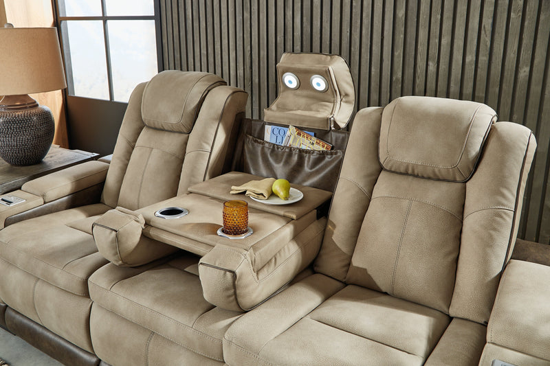 Next-Gen Durapella Sand Power Reclining Sofa and Loveseat from Ashley - Lara Furniture