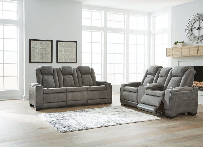 Next-Gen Durapella Slate Power Reclining Sofa and Loveseat from Ashley - Lara Furniture