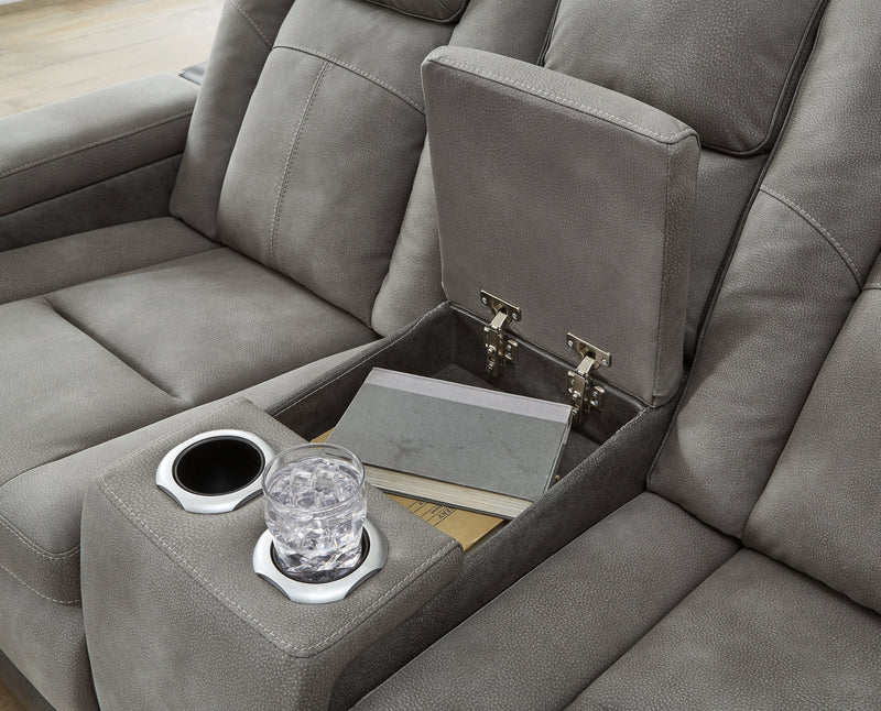 Next-Gen Durapella Slate Power Reclining Sofa and Loveseat from Ashley - Lara Furniture