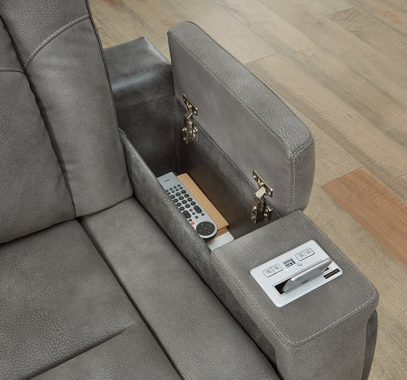 Next-Gen Durapella Slate Power Reclining Sofa and Loveseat from Ashley - Lara Furniture