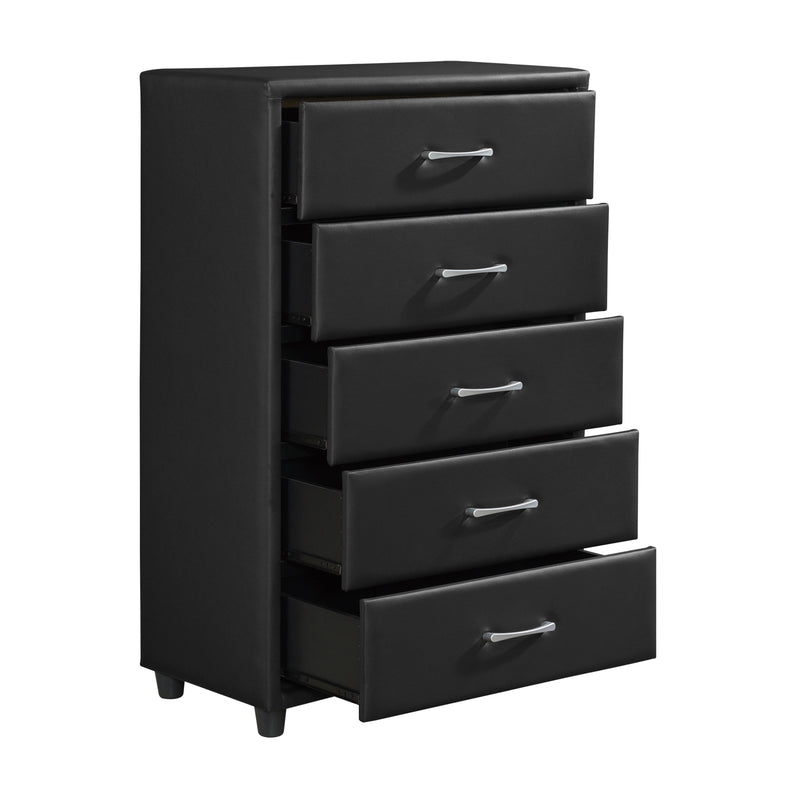 Lorenzi Black Upholstered Platform Bedroom Set - Lara FurnitureBedroom Set