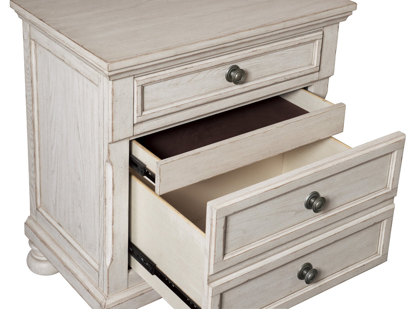 Bethel Wire Brushed White Sleigh Storage Platform Bedroom Set - Lara FurnitureBedroom Set