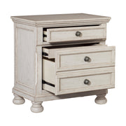 Bethel Wire Brushed White Sleigh Storage Platform Bedroom Set - Lara FurnitureBedroom Set