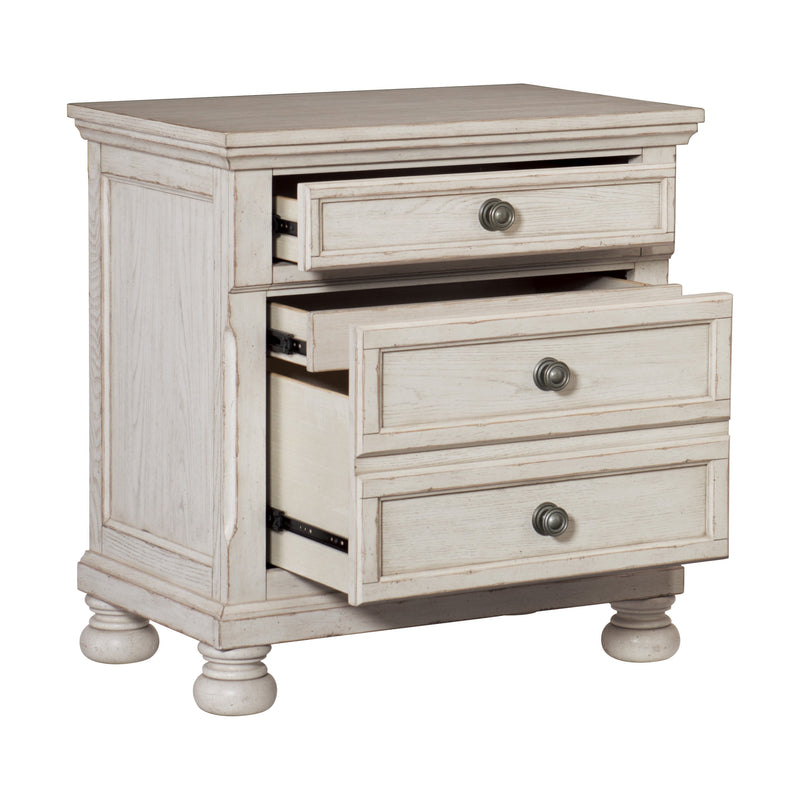 Bethel Wire Brushed White Sleigh Storage Platform Bedroom Set - Lara FurnitureBedroom Set