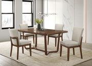 Salerno Beige/Brown Dining Set from Crown Mark - Lara Furniture