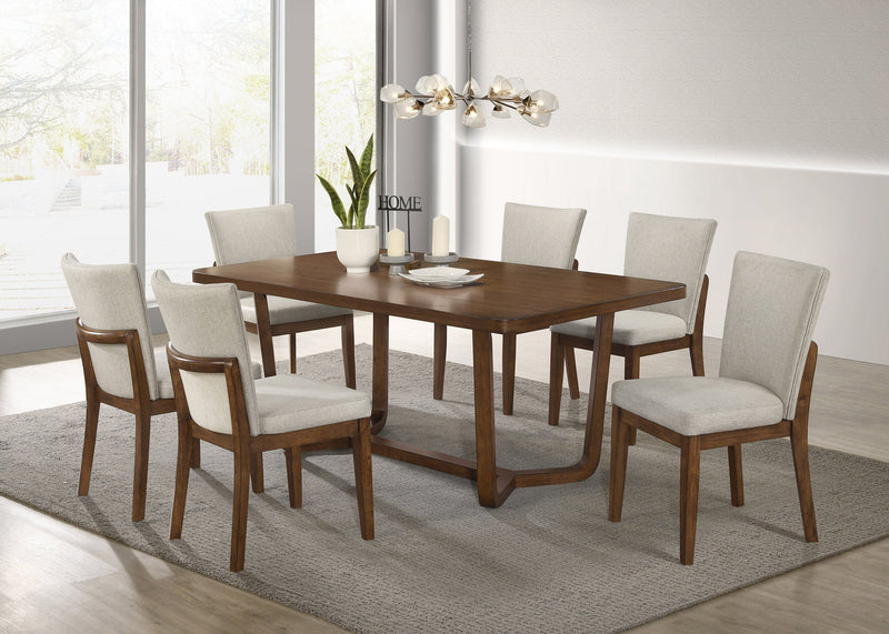 Salerno Beige/Brown Dining Set from Crown Mark - Lara Furniture