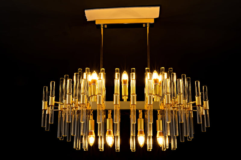 24008OVL32G 32"X22" 16L TRANSITIONAL CHANDELIER - 210000007864