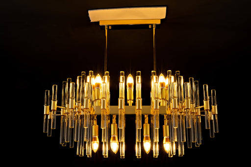 24008OVL32G 32"X22" 16L TRANSITIONAL CHANDELIER - 210000007864
