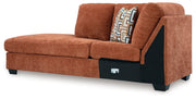 Aviemore Spice LAF Sectional with Ottoman and Recliner from Ashley - Lara Furniture