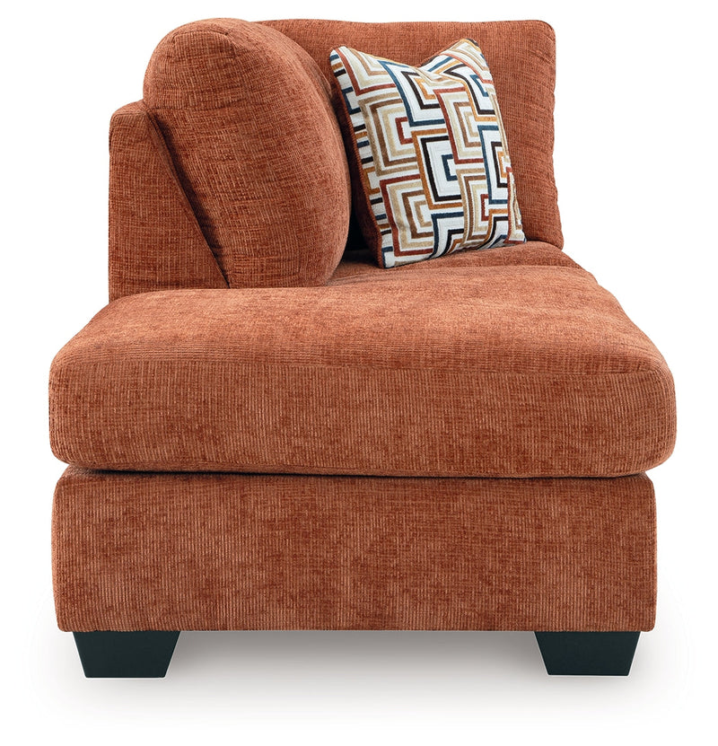 Aviemore Spice LAF Sectional with Ottoman and Recliner from Ashley - Lara Furniture