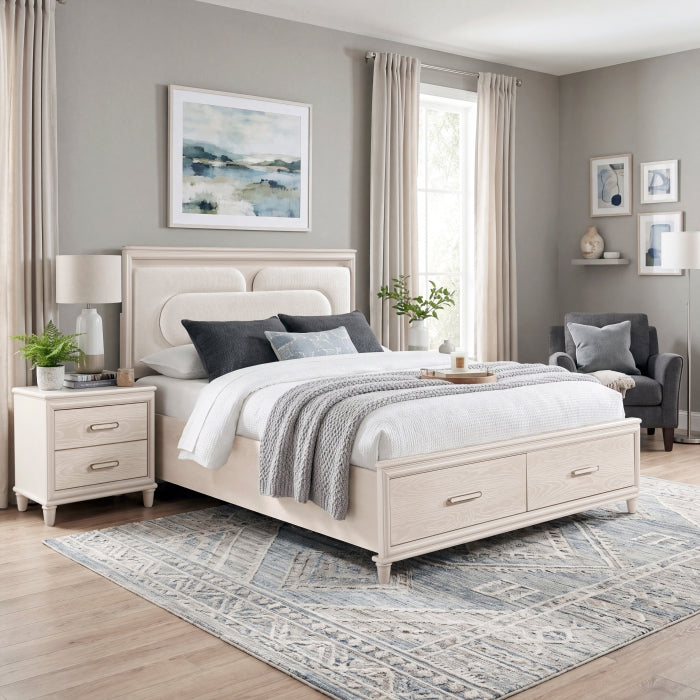 2451-1* (4) Queen Platform Bed with Footboard Storage - 2451-1*