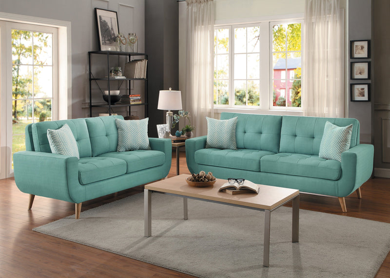 Deryn Teal Living Room Set - Lara FurnitureLiving Room Set