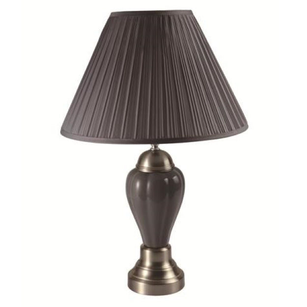 26" Porcelain Lamp, Satin Nickel, Set of 12 - 6115-GY-BASE