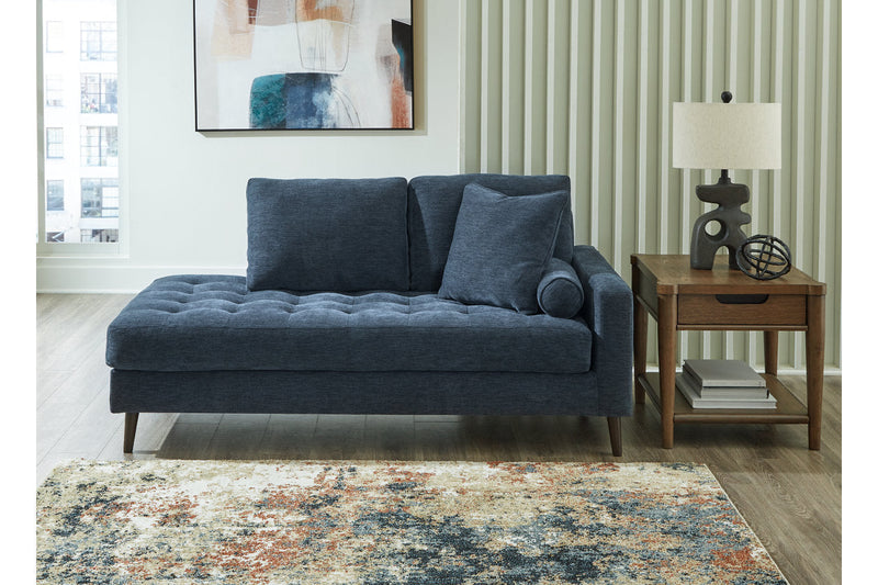 Bixler Navy Sofa and Chaise -  Ashley - Lara Furniture