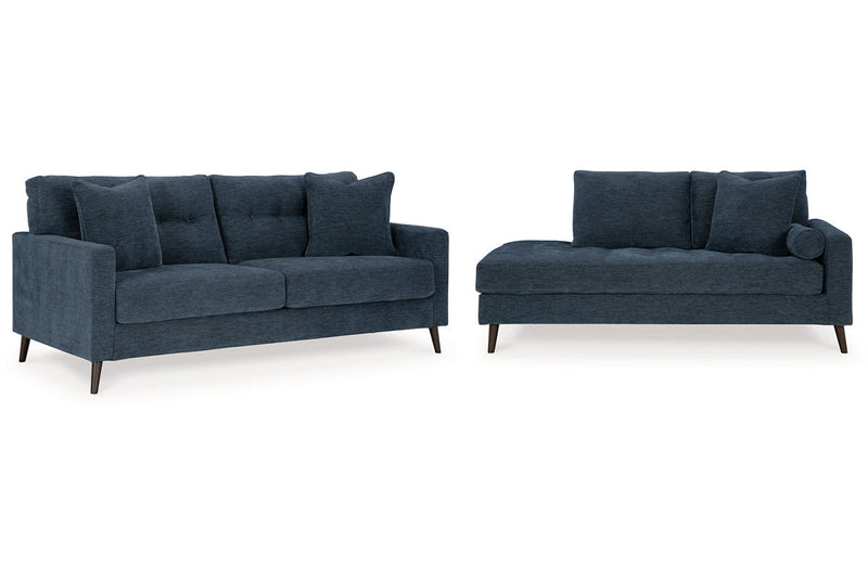 Bixler Navy Sofa and Chaise -  Ashley - Lara Furniture