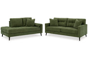 Bixler Olive Sofa and Chaise -  Ashley - Lara Furniture