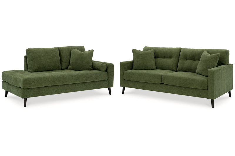 Bixler Olive Sofa and Chaise -  Ashley - Lara Furniture