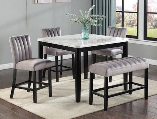 Pascal Counter Ht White Top Blk Leg - Lara Furniture