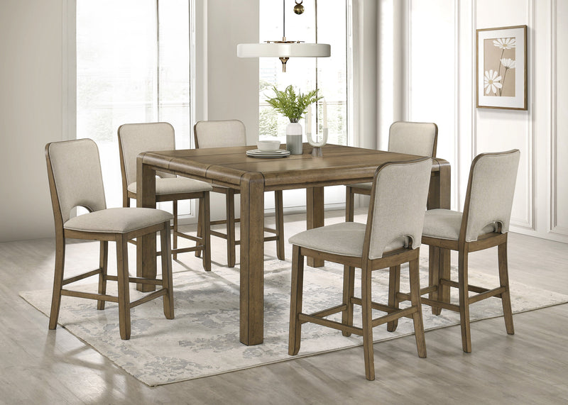 Cockrell Brown/Beige Extendable Counter Height Set from Crown Mark - Lara Furniture