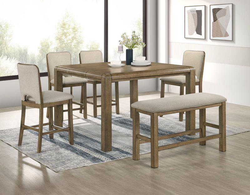 Cockrell Brown/Beige Extendable Counter Height Set from Crown Mark - Lara Furniture