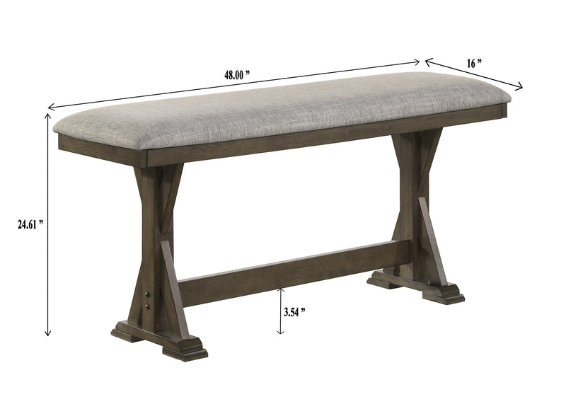 Lloyd Brown Counter Height Bench from Crown Mark - Lara Furniture