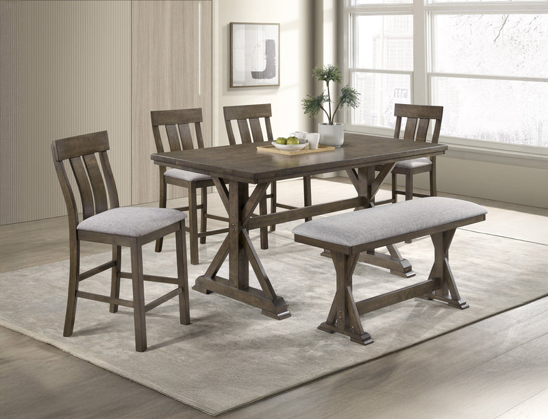 Lloyd Brown Counter Height Set from Crown Mark - Lara Furniture