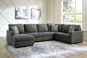 Edenfield Charcoal 3-Piece LAF Chaise Sectional -  Ashley - Lara Furniture