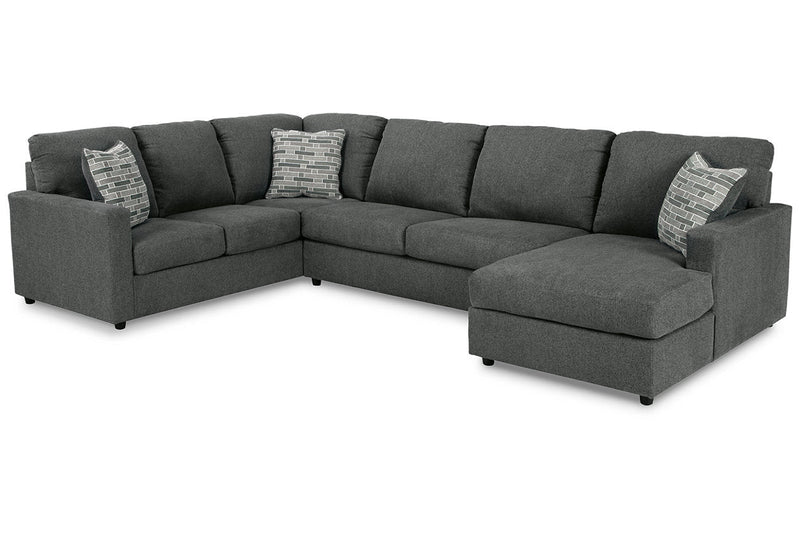 Edenfield Charcoal 3-Piece RAF Chaise Sectional -  Ashley - Lara Furniture