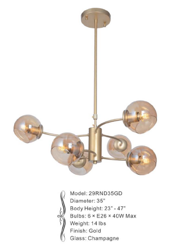 29RND35GD 35" X 23" SHINE GOLD ROUND - 210000006640