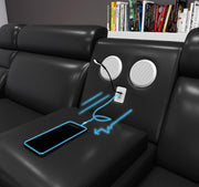 3 PC Sectional with Console, Bluetooth Speaker, Multi Color LED, USB Charger, Reading Light, Cup Holder - S195-Sectional