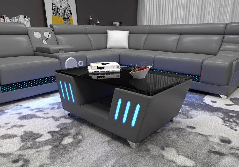 3 PC Sectional with Console, Bluetooth Speaker, Multi Color LED, USB Charger, Reading Light, Cup Holder - S196-Sectional