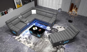 3 PC Sectional with Console, Bluetooth Speaker, Multi Color LED, USB Charger, Reading Light, Cup Holder - S196-Sectional