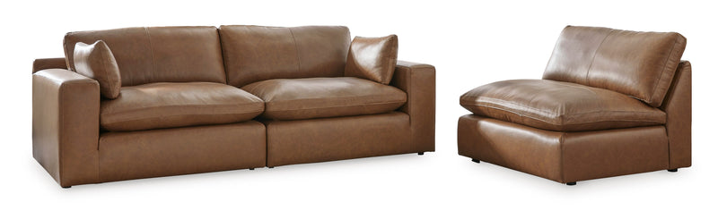 [EXCLUSIVE] Emilia Caramel Leather 3 - Piece Sofa - Lara FurnitureSectional