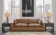 [EXCLUSIVE] Emilia Caramel Leather 2 - Piece Loveseat - Lara FurnitureLoveseat