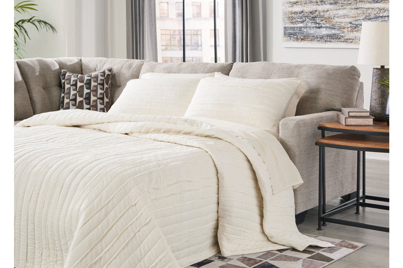 Mahoney Pebble 2-Piece Sleeper Sectional with Chaise -  Ashley - Lara Furniture