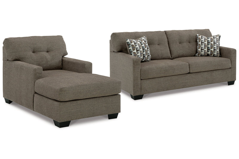 Mahoney Chocolate Sofa and Chaise -  Ashley - Lara Furniture