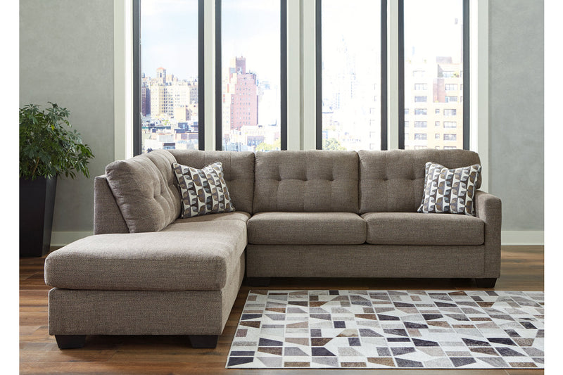 Mahoney Chocolate 2-Piece Sleeper Sectional with Chaise -  Ashley - Lara Furniture