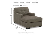 Mahoney Chocolate Sofa and Chaise -  Ashley - Lara Furniture