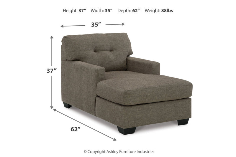 Mahoney Chocolate Sofa and Chaise -  Ashley - Lara Furniture