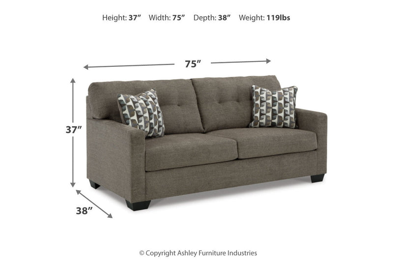 Mahoney Chocolate Sofa and Chaise -  Ashley - Lara Furniture