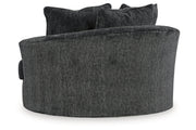 Biddeford Shadow Oversized Swivel Chair and Ottoman -  Ashley - Lara Furniture