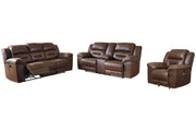 Stoneland Chocolate Power Reclining Sofa, Loveseat and Recliner -  Ashley - Lara Furniture