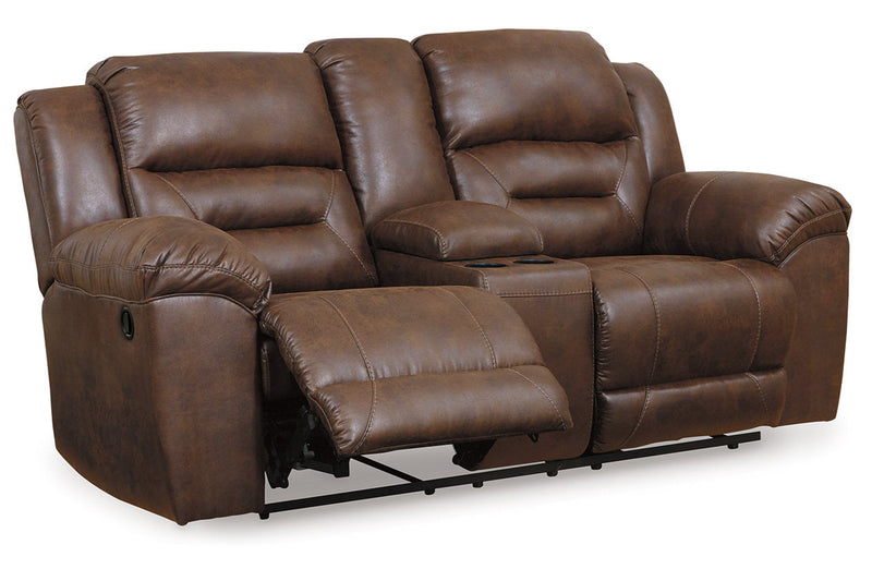 Stoneland Chocolate Reclining Sofa and Loveseat -  Ashley - Lara Furniture