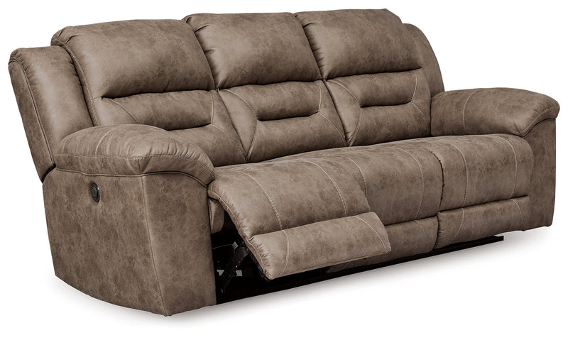 Stoneland Power Reclining Sofa and Loveseat in Fossil from Ashley - Lara Furniture